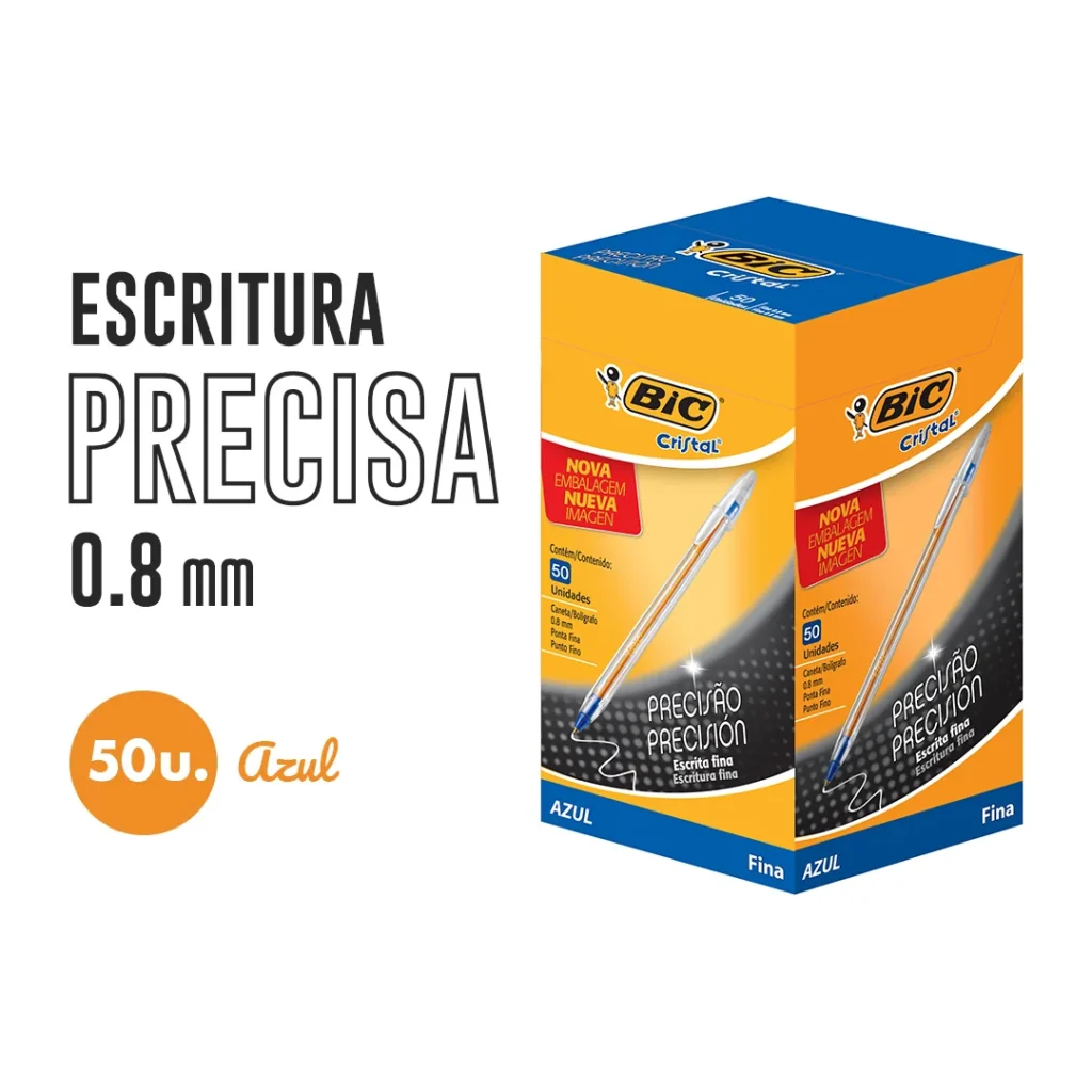 BOLIGRAFO BIC CRISTAL FINA AZUL