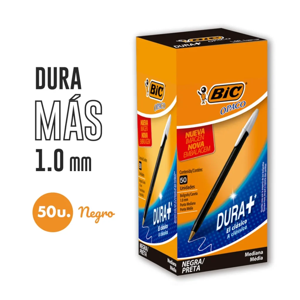 BOLIGRAFO BIC 1MM.OPACO NEGRO