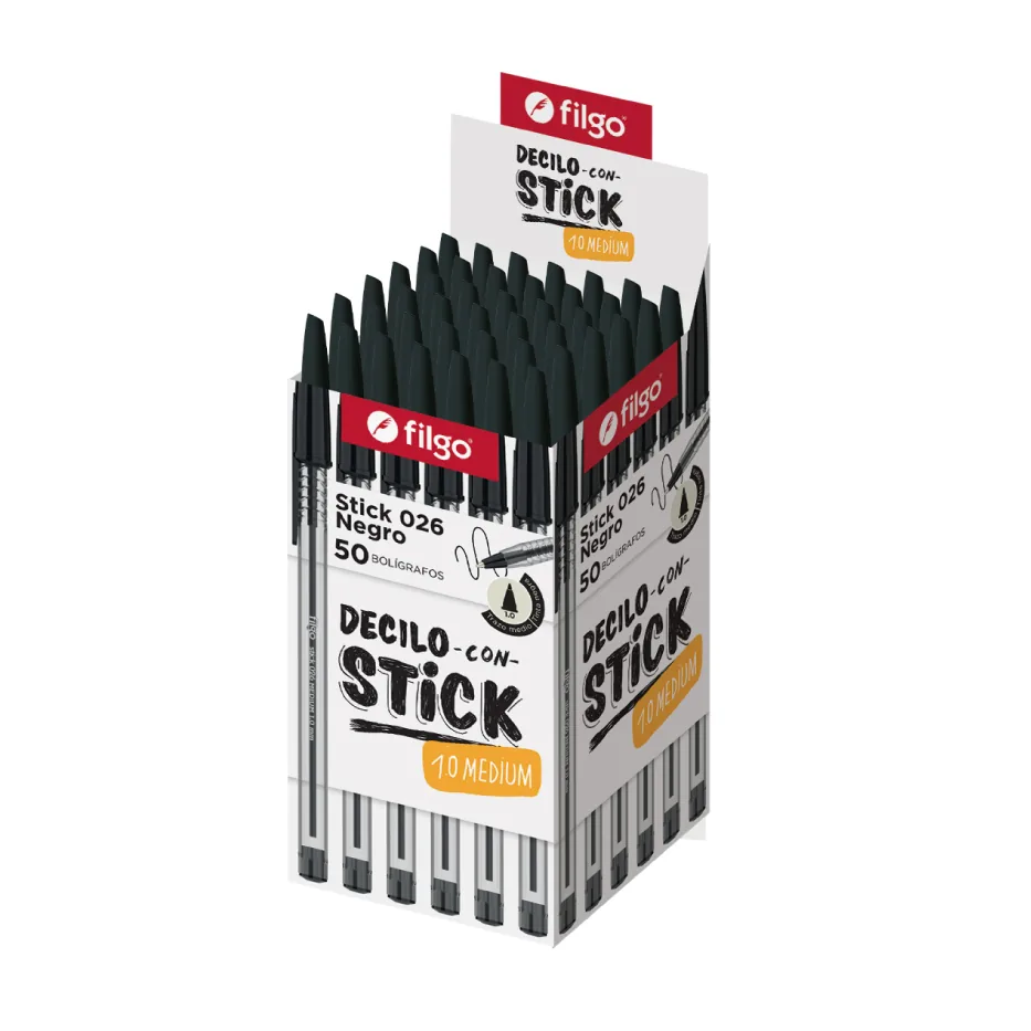 BOLIGRAFO FILGO STICK 026 MEDIUM NEGRO
